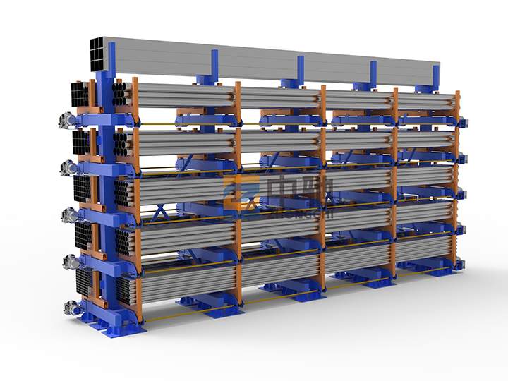 Electrical Telescopic Cantilever Tube Storage Rack